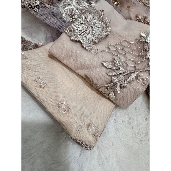 New Mac Duggal Women's Size 10 Embroidered Jewel Neck Formal Dress Mocha 70237 - Picture 9 of 16